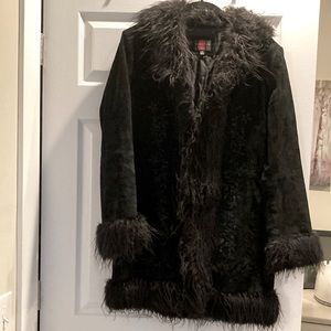 Suedes leather coat knee length